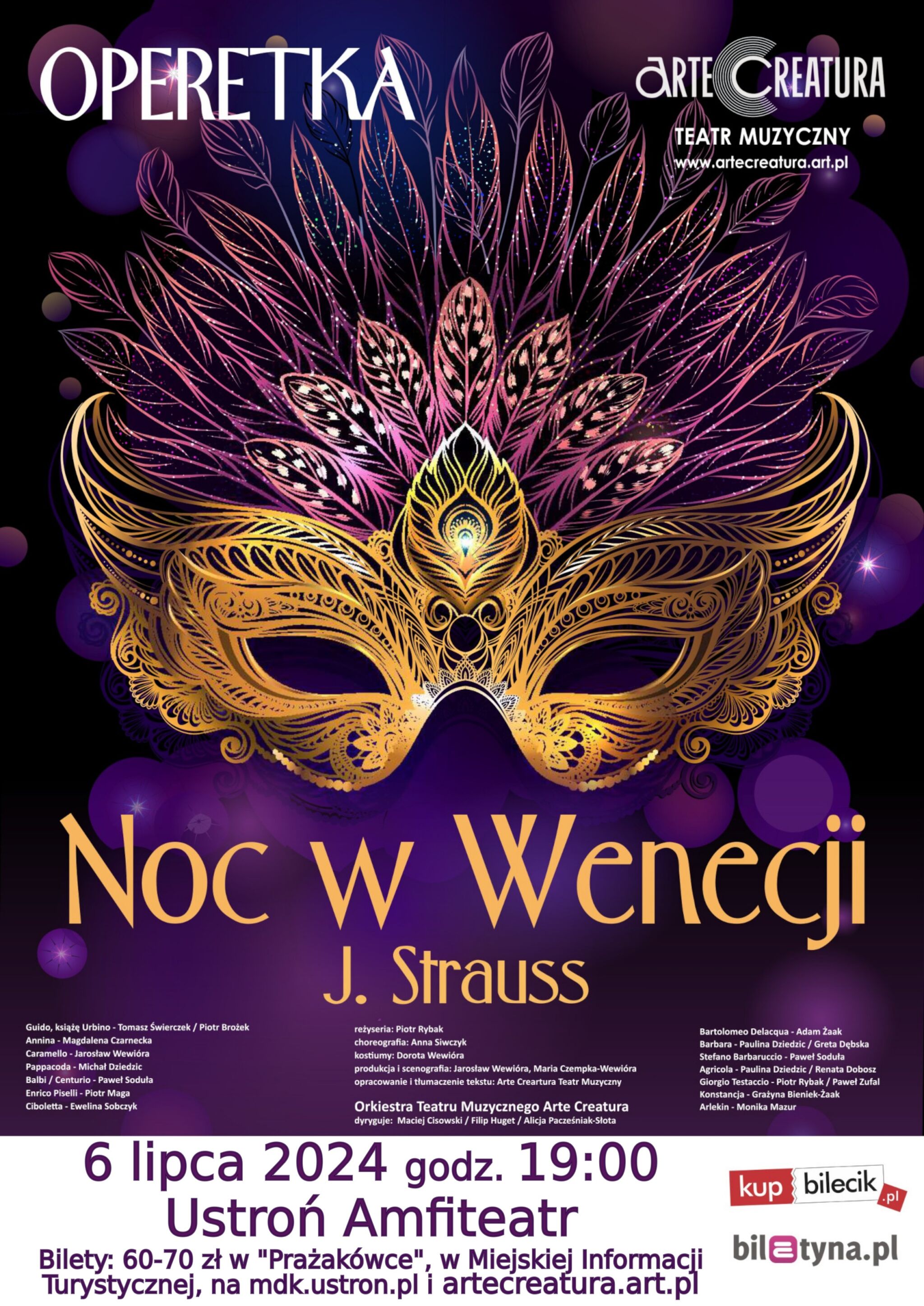 Wydarzenie: Operetka Noc w Wenecji Johanna Straussa, Kiedy? 2024-07-06 19:00, Gdzie? Amfiteatr w Ustroniu