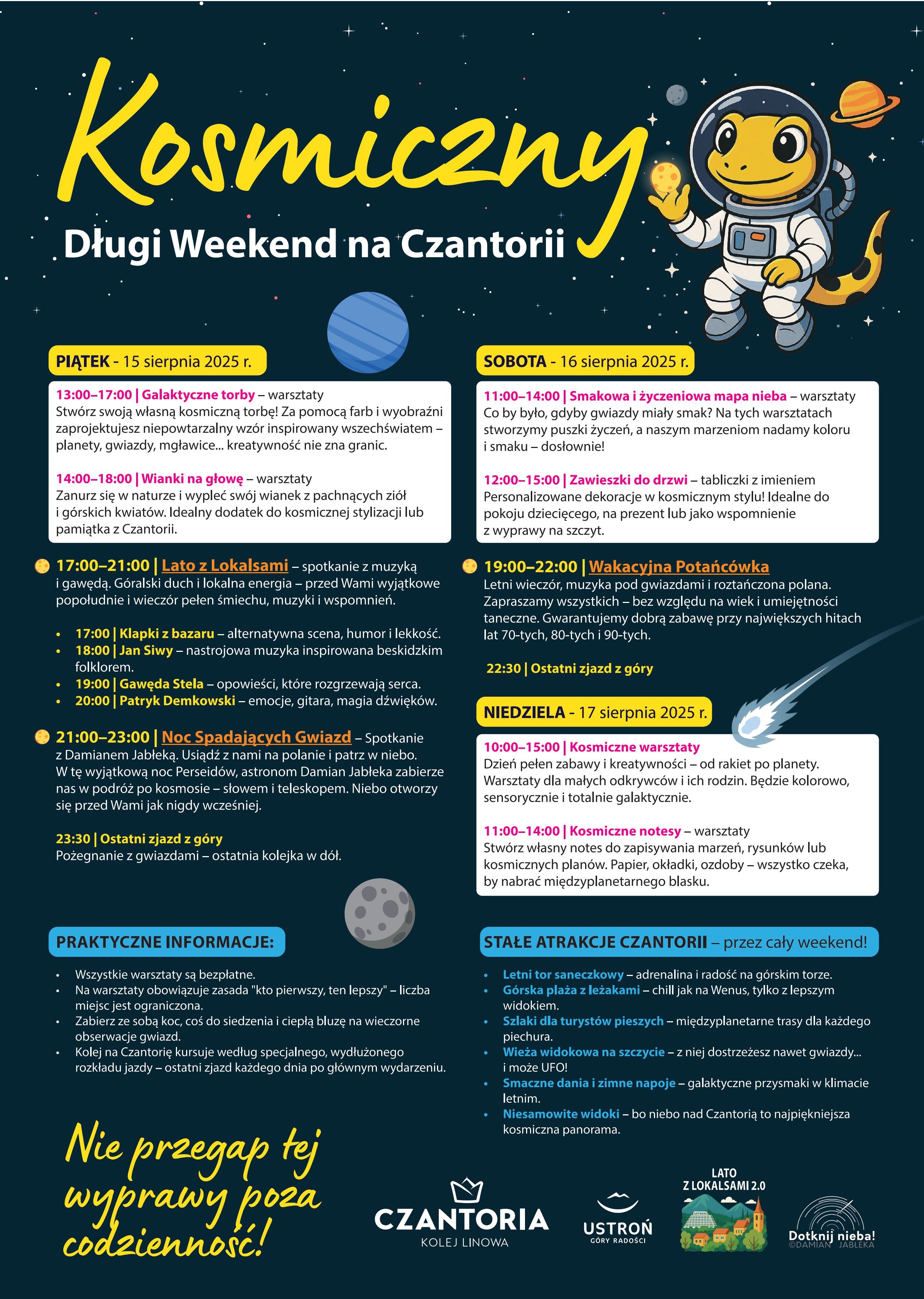 wydarzenie: KOSMICZNY DŁUGI WEEKEND NA CZANTORII