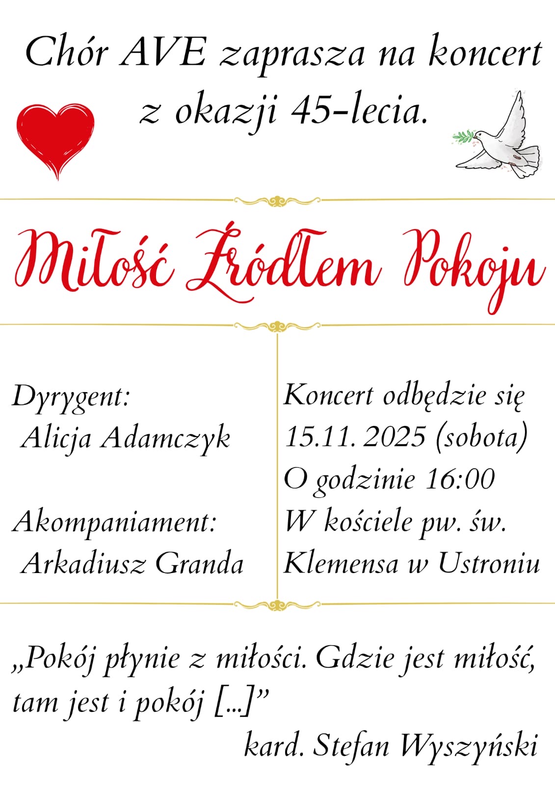 wydarzenie: Miłość Źródłem Pokoju