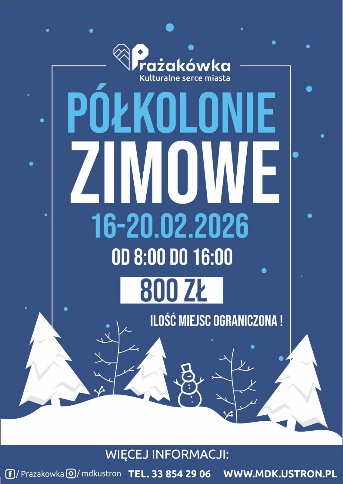 wydarzenie: PÓŁKOLONIE ZIMOWE 2026 w Prażakówce